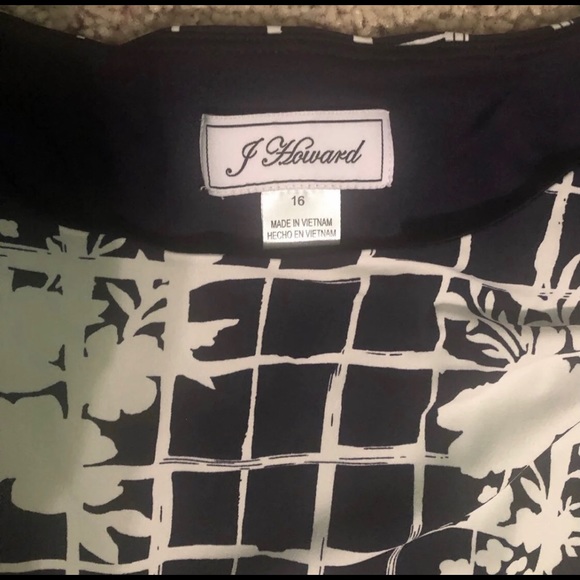 Navy print dress - Picture 2 of 2